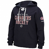 Men's Montreal Canadiens Reebok Stitch Em Up Lace Hoodie - Navy Blue,baseball caps,new era cap wholesale,wholesale hats